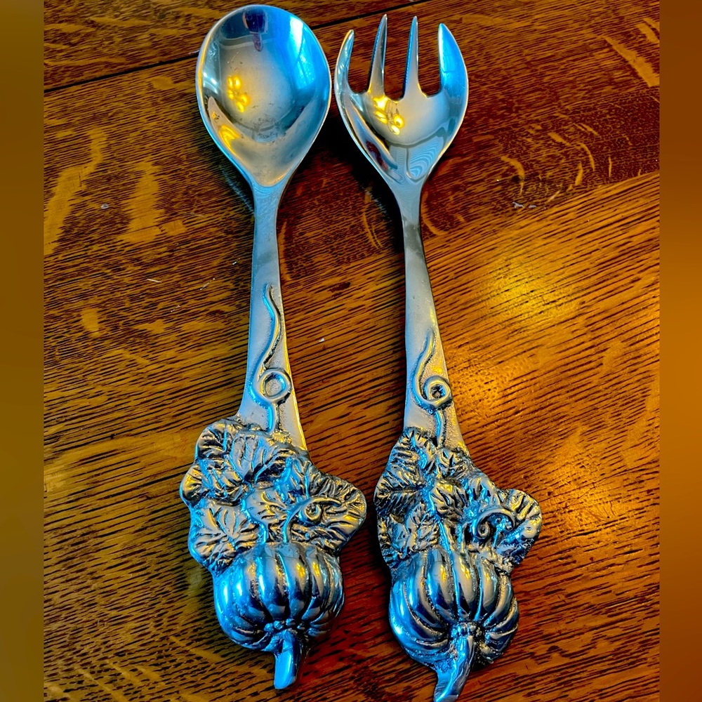 Vintage Pewter serving set Thanksgiving